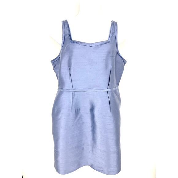 Talbots Size 20 Steel Blue Silk & Wool Blend Sleeveless Sheath Dress Lined NWT - Picture 1 of 12